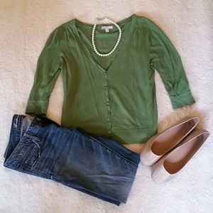 3/4 Sleeve Green Gap Cardigan